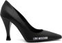 Moschino Liefde Schoenen Zwart Leren Hakken - Thumbnail 1