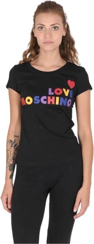 Love Moschino Regenboog Logo Crew Neck Tee