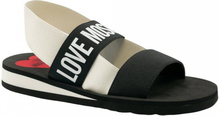 Love Moschino Elastische Sandalen Zwart Wit