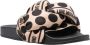 Love Moschino Zwarte rubberen sliders met geweven beige band en polkadotprint Beige Dames - Thumbnail 2