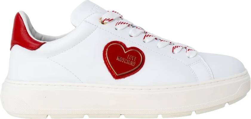 Love Moschino Sneakerd.bold40 vitello bianco+ross Ja15384G1Gia110B Rood Dames