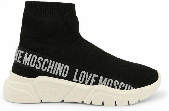 Love Moschino Sock Style Sneakers With Logo Zwart Dames