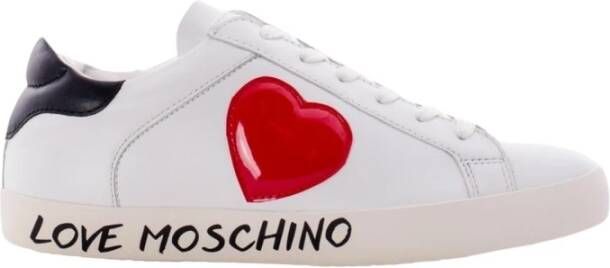 Love Moschino Sneakers met gouden logo White Dames