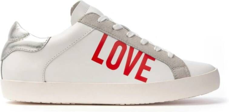 Love Moschino Sneakers met veters voor dames White Dames - Foto 3
