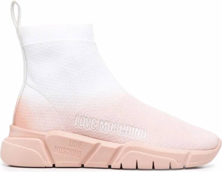 Love Moschino high top trainers sneakers Roze Dames