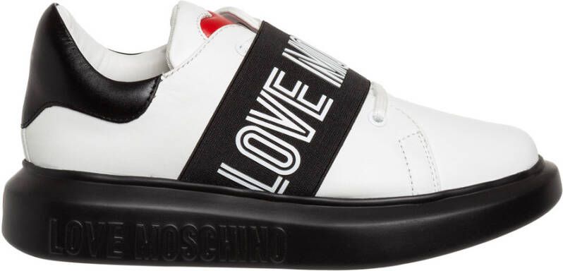 Love Moschino Platform Sneakers met Oogjes Detail Black - Foto 4