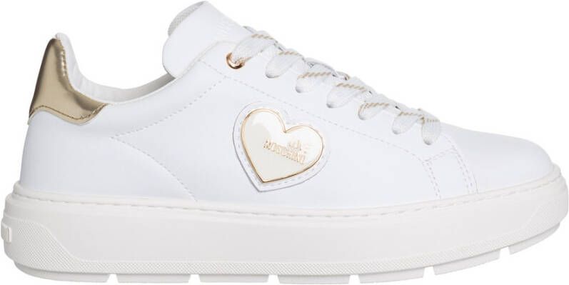 Love Moschino Stijlvolle Leren Sneakers voor Outfits White Dames