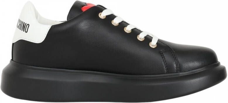 Love Moschino Witte Dames Sneakers van Kunstleer Black Dames