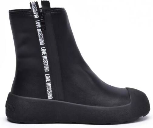 Love Moschino Stijlvolle Leren Enkellaarzen