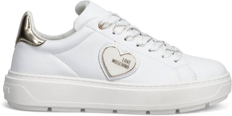 Love Moschino Stijlvolle Leren Sneakers voor Outfits White Dames