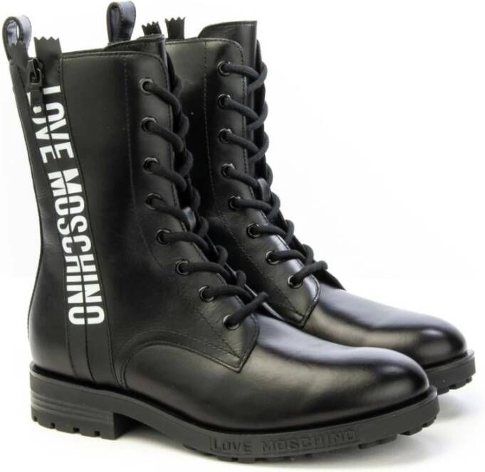 Love Moschino Stoere Veterschoenen voor Dames Black Dames