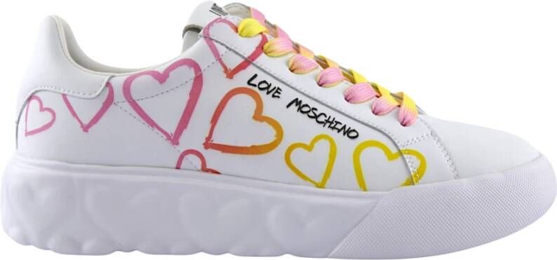 Love Moschino Wit Hartenprint Jurk White Dames