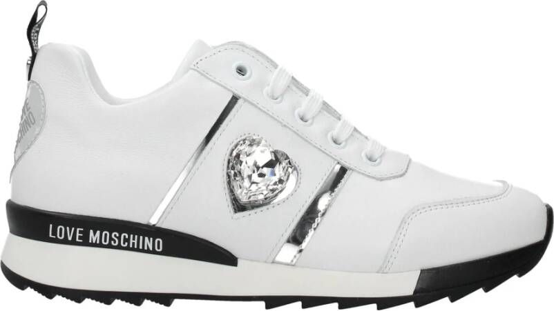 Love Moschino Witte Leren Lage Sneakers - Foto 2