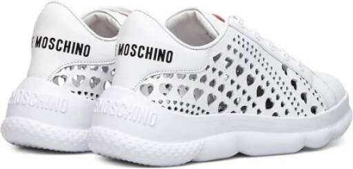 Love Moschino Witte Leren Sneakers White Dames