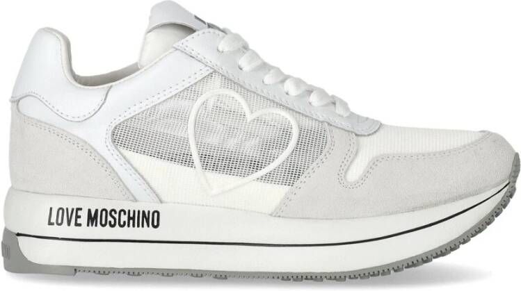 Love Moschino Witte Mesh Sneaker White Dames