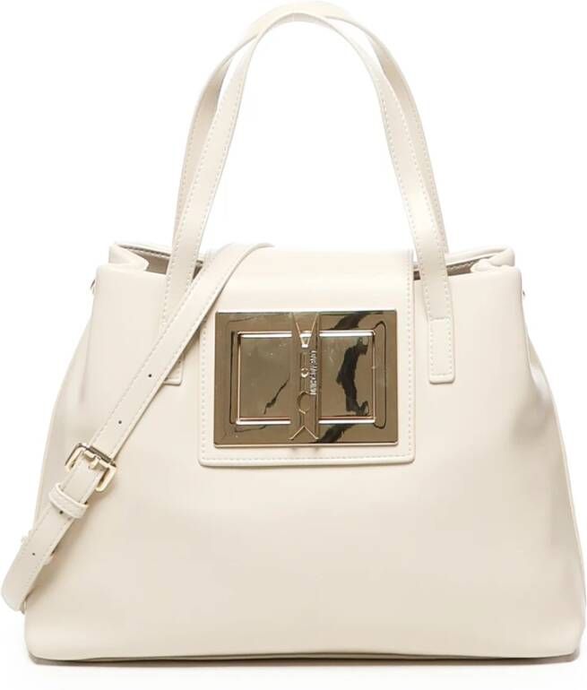 Love Moschino Witte Schoudertas met Gouden Draaislot