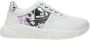 Love Moschino Witte Stof Zijdetail Sneakers - Thumbnail 1