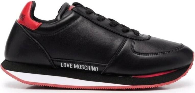 Love Moschino Zwarte Casual Gesloten Sneakers Vrouwen Black Dames