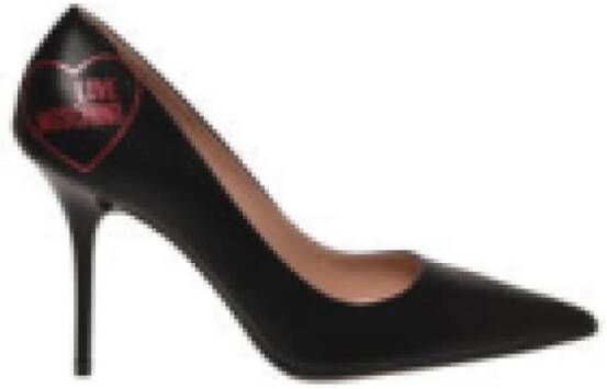 Love Moschino Zwarte Logo Print Stiletto Hak Pumps