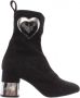 Love Moschino Zwarte Lurex Enkellaarzen Zwart Dames - Thumbnail 1