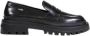 Love Moschino Zwarte leren mocassin met rubberen zool Black Dames - Thumbnail 1