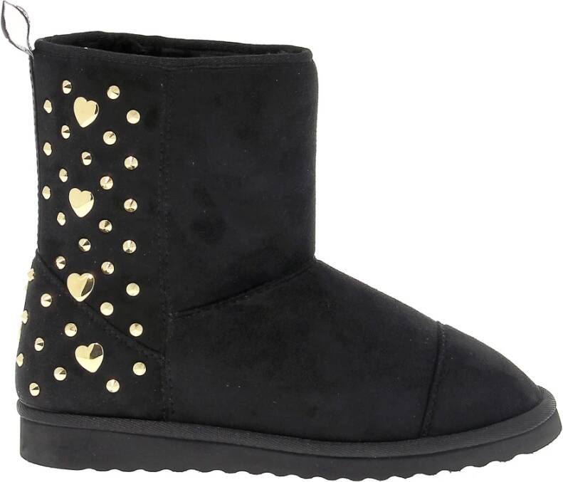 Love Moschino Zwarte suède leren dameslaars met studs Zwart Dames