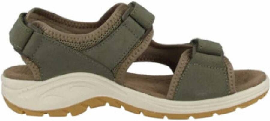 Lowa Platte Sandalen van Nubuck Leer Green Dames