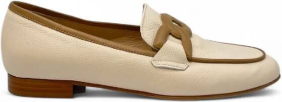 Luca Grossi Beige Leren Platte Schoenen