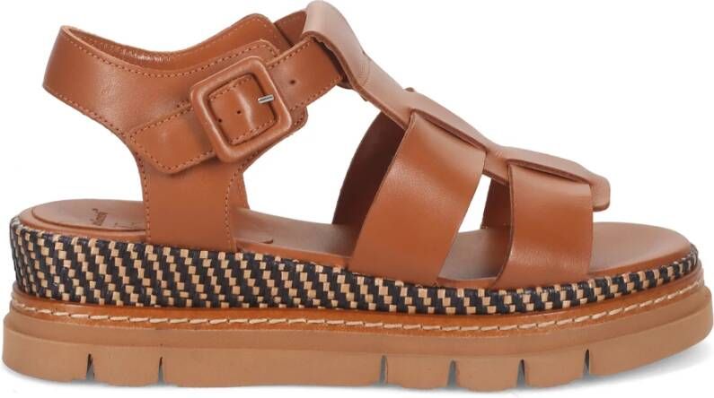 Luca Grossi Bruine Leren Sandalen Handgemaakt in Italië