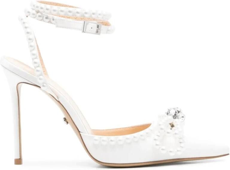 Mach & Mach Double Bow 110 Pearl Embellished Pumps