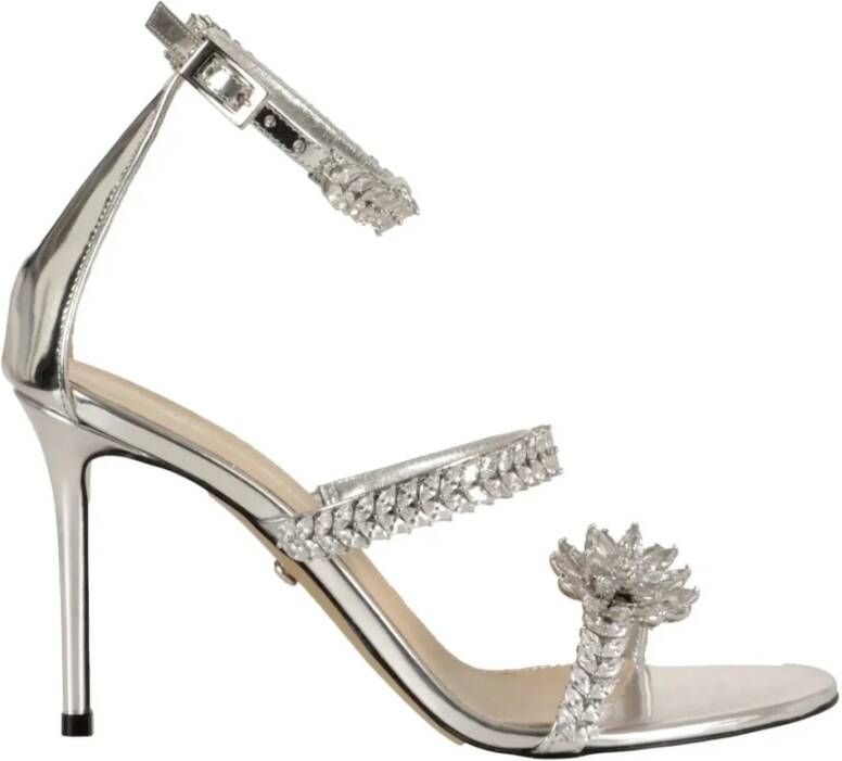 Mach & Mach Double Bow 95 Spiegel Lederen Sandalen met Ronde Neus