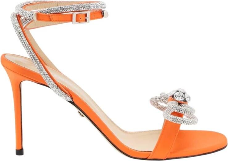 Mach & Mach Satijnen sandalen met kristallen Orange Dames