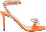 Mach & Mach Satijnen sandalen met kristallen Orange Dames - Thumbnail 1