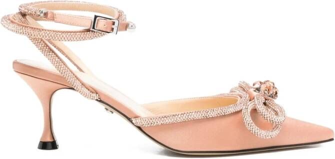 Mach & Mach Kristal Roze Strik Hoge Hakken