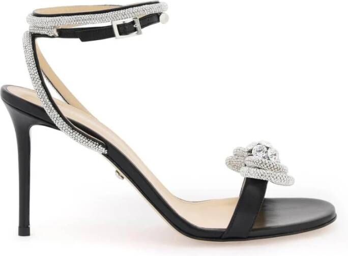 Mach & Mach Leren sandalen met kristallen Black Dames