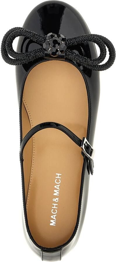 Mach & Mach Juweelstrik Leren Ballerina's Black Dames - Foto 2