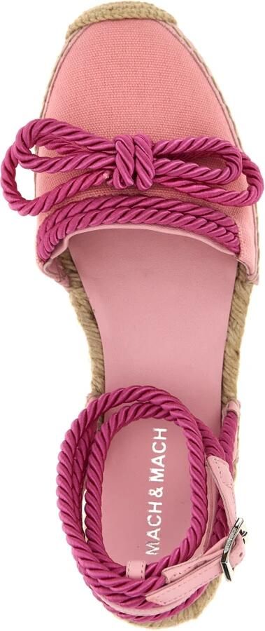 Mach&Mach Sandalen 'Double Bow Pink Riviera' Espadrilles in roze - Foto 2