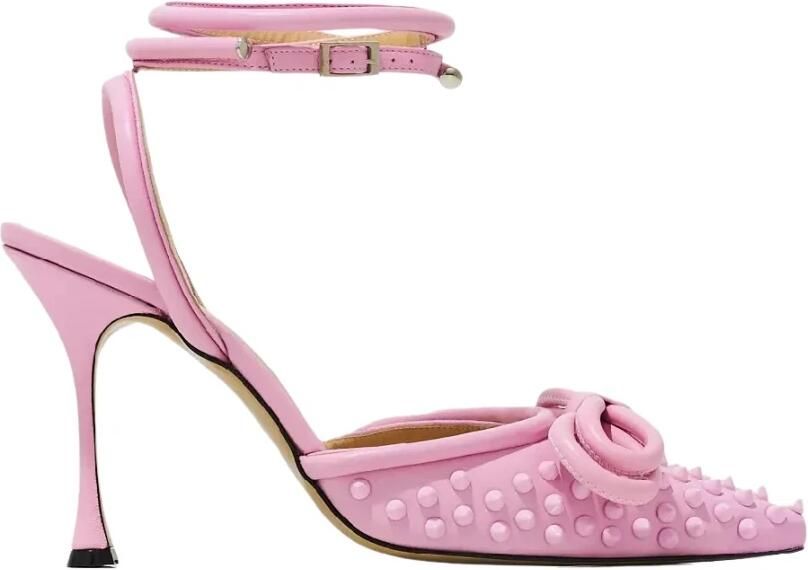 Mach & Mach Roze leren strik stiletto hakken