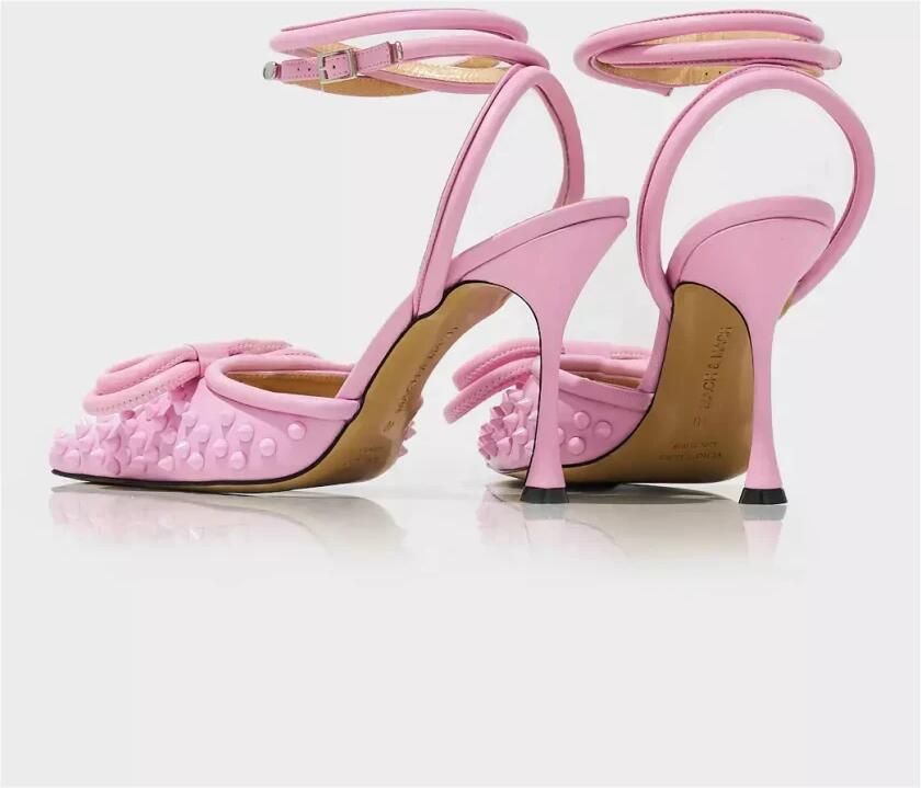 Mach & Mach Roze leren strik stiletto hakken - Foto 5