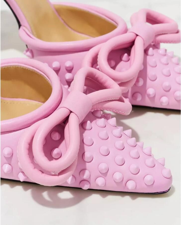 Mach & Mach Roze leren strik stiletto hakken - Foto 3
