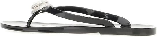 MACH & MACH Double Heart Rubber Thong Flip Flops - Foto 3