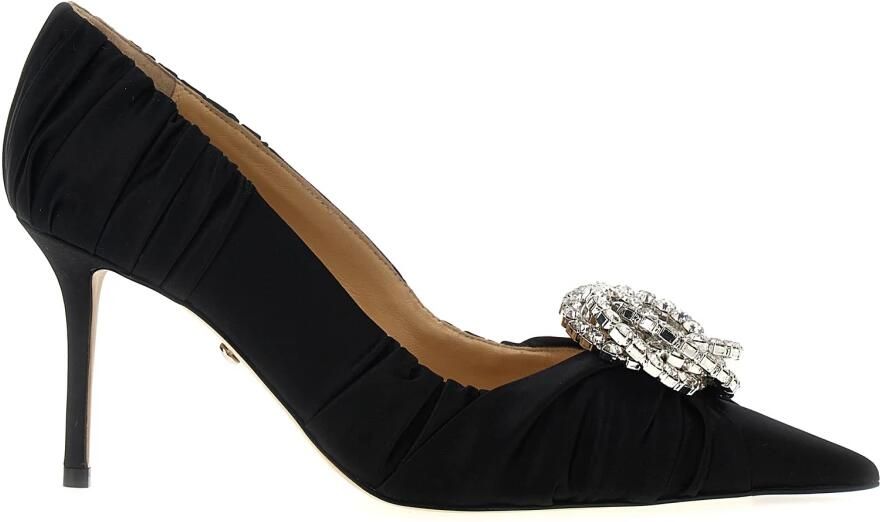 Mach & Mach Satin Rhinestone Stiletto Pumps Black Dames