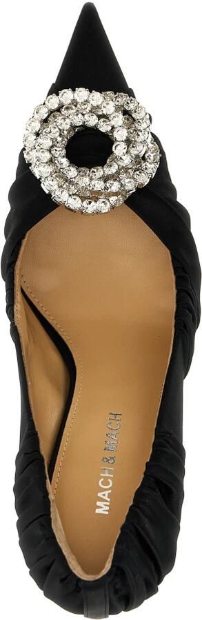 Mach & Mach Satin Rhinestone Stiletto Pumps Black Dames - Foto 2