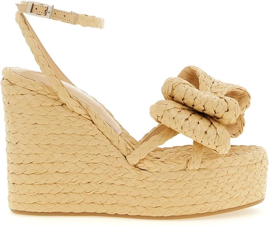 Mach & Mach Le Cadeau Gevlochten Raffia Sleehak Sandalen