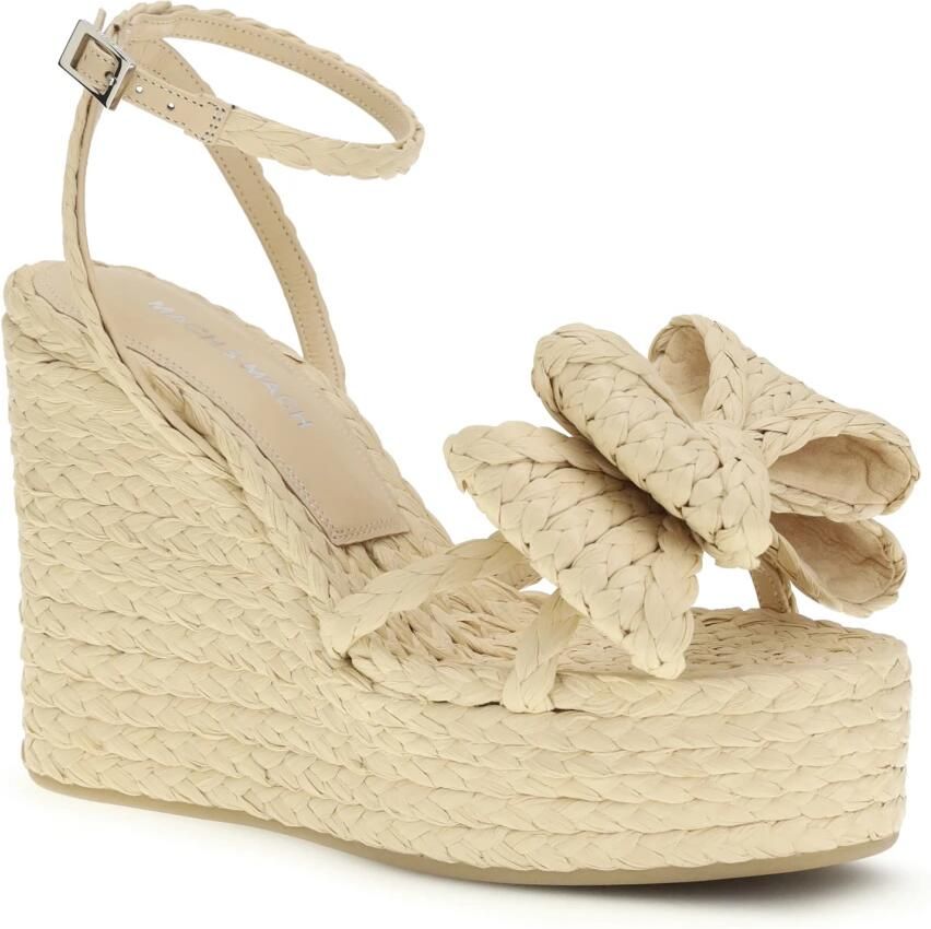 MACH & MACH Le Cadeau Raffia Wedge Sandalen - Foto 2