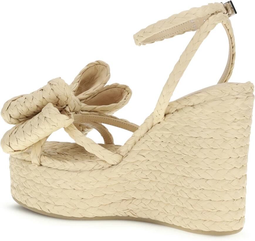 MACH & MACH Le Cadeau Raffia Wedge Sandalen - Foto 3