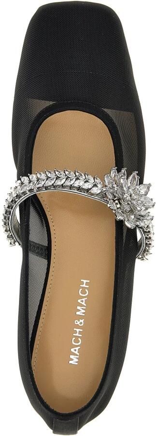 Mach & Mach Met Juwelen Versierde Lotus Bloem Ballerina's Black Dames - Foto 2