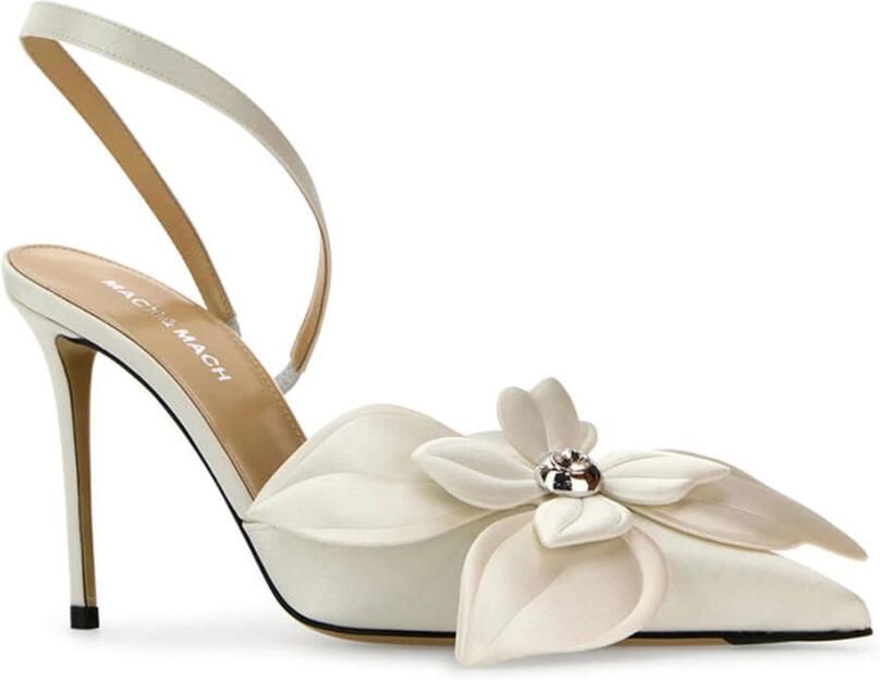 Mach & Mach Satijnen Leren Pumps met Puntneus