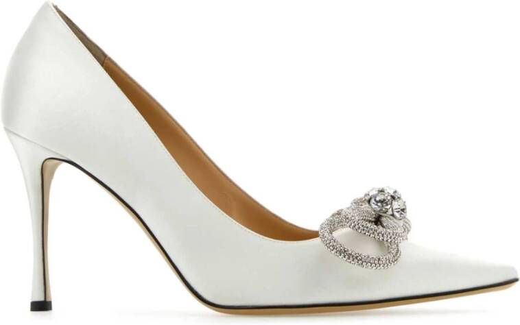 Mach & Mach Witte satijnen pumps hakhoogte 9 5 cm Witte satijnen pumps hakhoogte 9 5 cm Witte satijnen pumps hakhoogte 9 5 cm - Foto 2