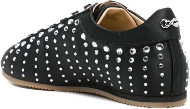 MACH & MACH Zwarte Satijnen Crystal Ray Ballet Runner - Foto 2